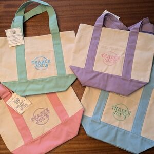 Trader Joe's Canvas Tote Bags Set